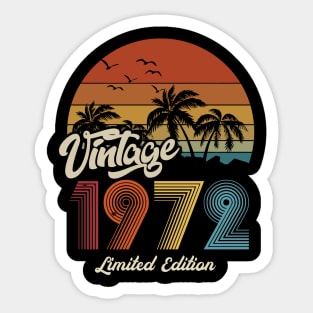 1972 vintage retro t shirt design Sticker